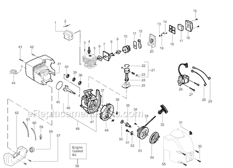 Page B Diagram and Parts List for TE500CXL Type 4 Weed Eater Trimmer